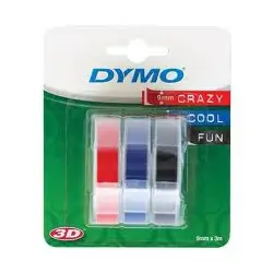 Taśma DYMO 3D 9mm x 3m 3 rolki - mix