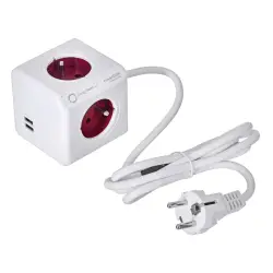 Przedłużacz allocacoc PowerCube Extended USB 2402RD/FREUPC (1,5m; kolor czerwony)-1