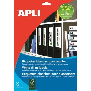 Etykiety na segregator APLI 61x190mm - białe AP1233-116469