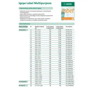 Etykiety do segregatora IGEPA 190x61 (4) op.100 -126211