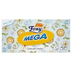Chusteczki higieniczne FOXY mega op.200 w kartoniku