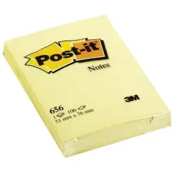 Karteczki samop. POST-IT 656, 51x76mm, 1x100 kart., żółty-452786
