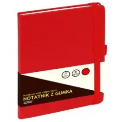 Notatnik GRAND z gumką A5 czerwony kratka 150-1382-454551