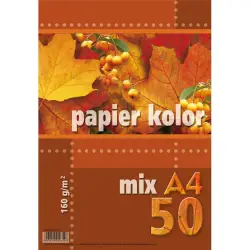 Papier xero A4 kolor KRESKA 160g op.100 - pastelowy-561393