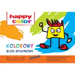 Blok rysunkowy HAPPY COLOR kolor A4 15ark. HA 3708 2030-09-613142