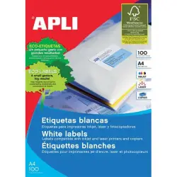 Etykiety APLI uniwersalne 105x57mm, prostokątne, białe 100 ark.-617608