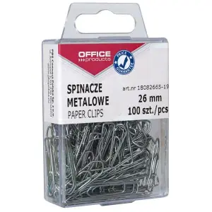 Spinacz OFFICE PRODUCTS 26mm srebrne op.100-619831