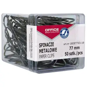 Spinacz OFFICE PRODUCTS 77mm srebrne op.50-619837