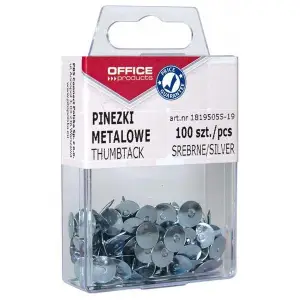 Pinezki OFFICE PRODUCTS srebro op. plastik op.100-621574
