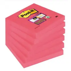 Karteczki POST-IT Super Sticky (654-6SS-PO), 76x76mm, 1x90 kartek, różowy-625222