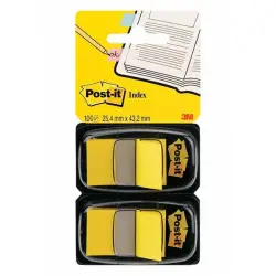 Zakładki indeksujące POST-IT (680-Y2EU), PP, 25x43mm, 2x50 kart., żółte-625307