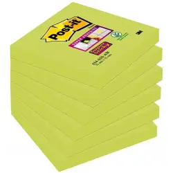 Karteczki POST-IT Super Sticky (654-6SS-AW), 76x76mm, 1x90 kartek, zielony-625373