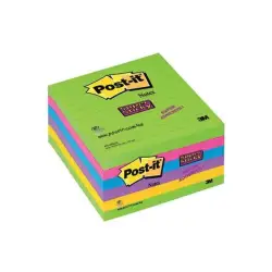 Karteczki POST-IT Super Sticky w linie (675 - 6SSUC), 100x100mm, 6x90 kart., neonowe-625414