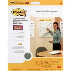 Arkusze konferencyjne Post-it Super Sticky, na ścianę, 58,4x50,8cm, 8 paski Command™, 2x20 kart., białe-628148