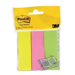 Zakładki indeksujące POST-IT (671/3), papier, 26x76mm, 3x100 kart., mix kolorów-628279