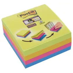 Karteczki POST-IT Super Sticky (2014-SC-BYFG)76x76mm 4x75 kart. mix kolorów-628333
