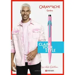 Długopis CARAN D'ACHE 849 Claim Your Style Ed2 Hibiscus Pink M w pudełku różowy