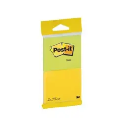 Karteczki POST-IT 6720-YG 76x63mm 2x75 kart. żółte i zielone