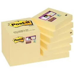 Karteczki POST-IT Super Sticky 622-12SSCY-EU 46,7x46,7 mm 12x90 kart. żółte